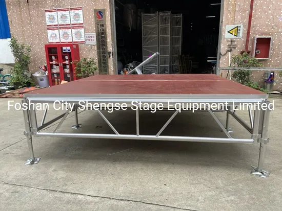 Aluminum Truss System Adjustable Height Red Platform Deck Music Staging Outdoor Concert Event Portable Assemble Foldable Performance Stages with Trailer