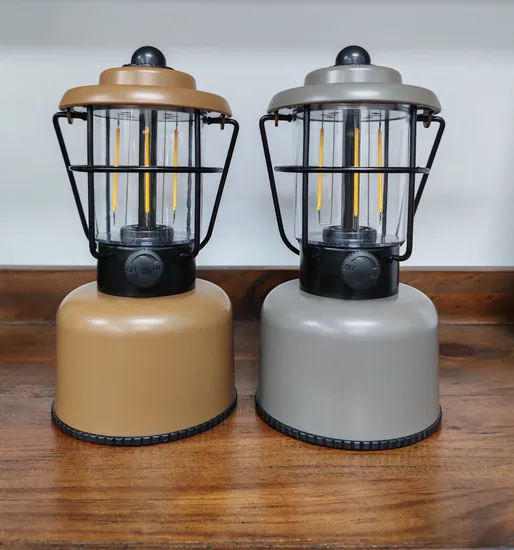 New Design Bright LED Camping Lamp with USB Charging / Rechargeable Retro-Style Camping Lantern for Outdoor Adventures, Fishing and Hiking