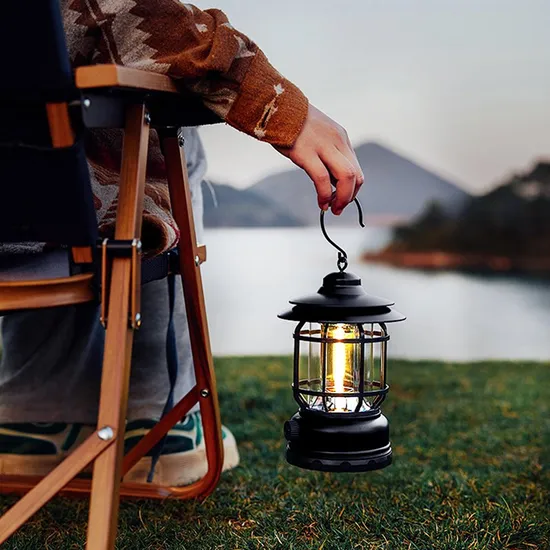 Portable LED Camping Lantern Lightweight Waterproof USB Rechargeable LED Flashlight