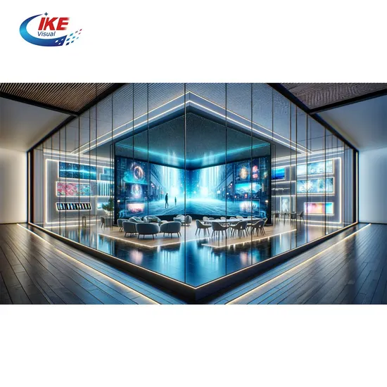 Indoor Mesh Full Color Rental LED Video Screen Fixed Transparent P3.91-7.81 Glass LED Display Advertising