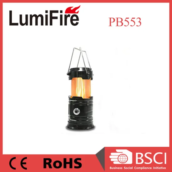 Multi-Function Battery Model LED Retractable Flame Camping Lantern