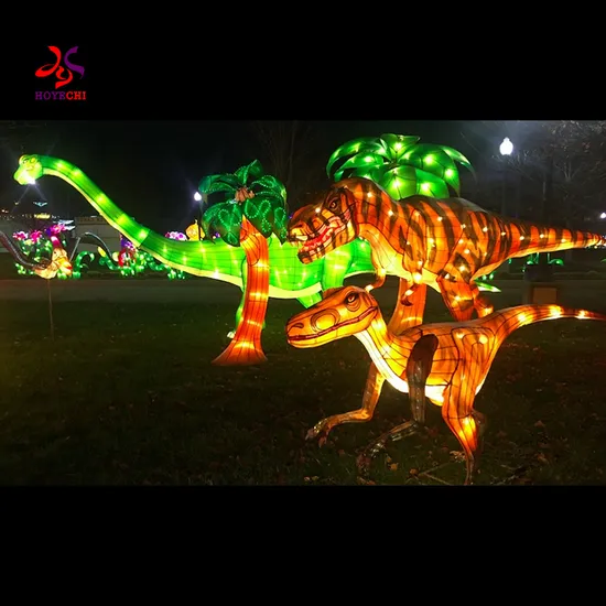 2024 New Design Chinese Traditional New Year Decorate Dinosaur Lanterns Display