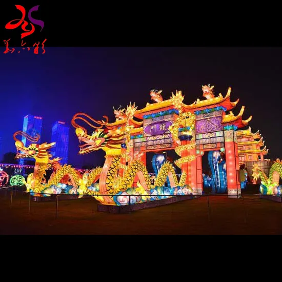 Luxury Traditional Festival Palace Arch Door Design 3D Lights