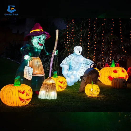 FL-Rt16 Outdoor Halloween Decoration Witch Lantern Festival Silk Lantern