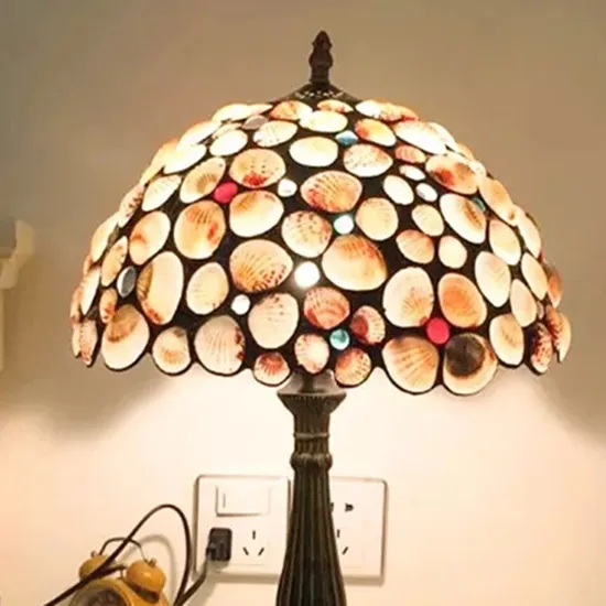 Tiffany Table Lamp Shell Handmade Decorative Lamp AC85-265V Bed Side Table Lamp (WH-TTB-72)