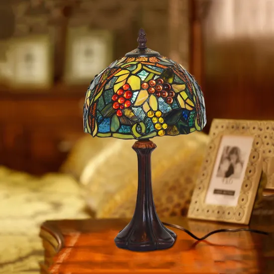 Stained Glass Red Rose Flower Wedding Marriage Living Room Bedroom Tiffany Light (WH-TTB-12)