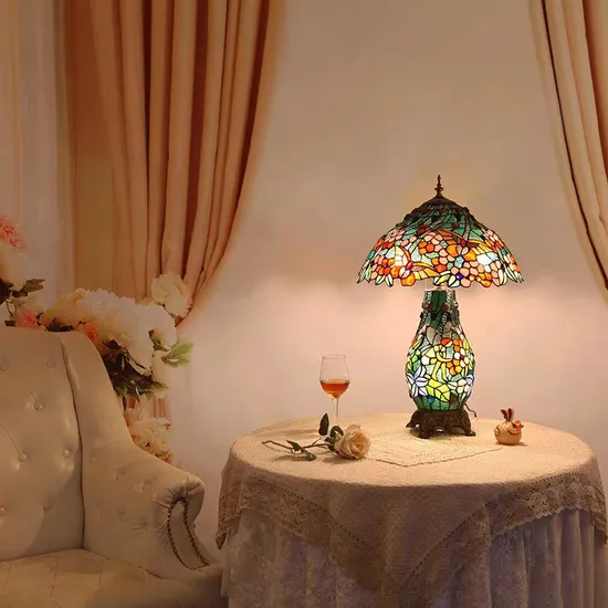 40cm Tiffany Table Lamp E27 European Creative Retro Study Alloy Night Stand Lamp (WH-TTB-83)