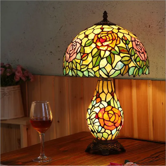 30cm Tiffany Table Lamp E27 European Creative Retro Study Table Lamp (WH-TTB-82)