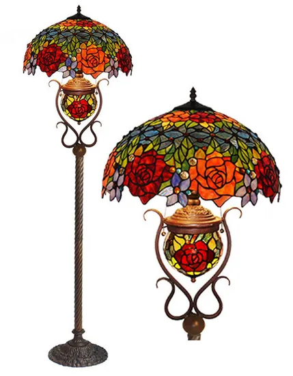 Customized Size Wholesale Handmade Tiffany Floor Lamp with Stained Glass