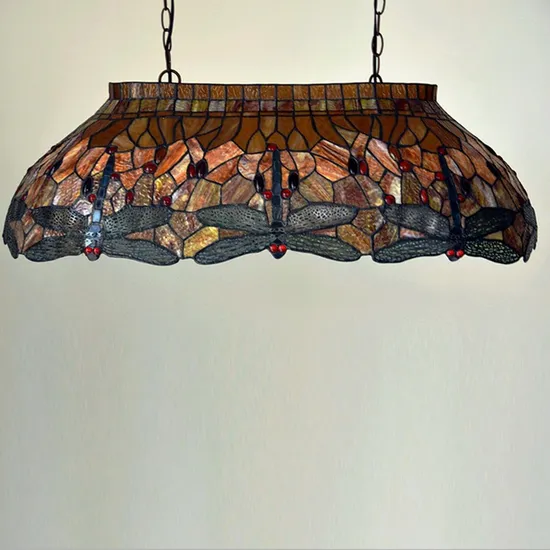 Customized Tiffany Billiard Dragonfly Lights Stained Glass Pendant Lamp