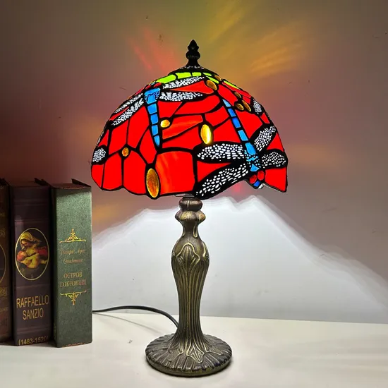 Bedroom Decorative Red Blue Green Dragonfly Tiffany Lamp