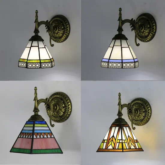European Style Baroque Square Lamp Tiffany Wall Lamp