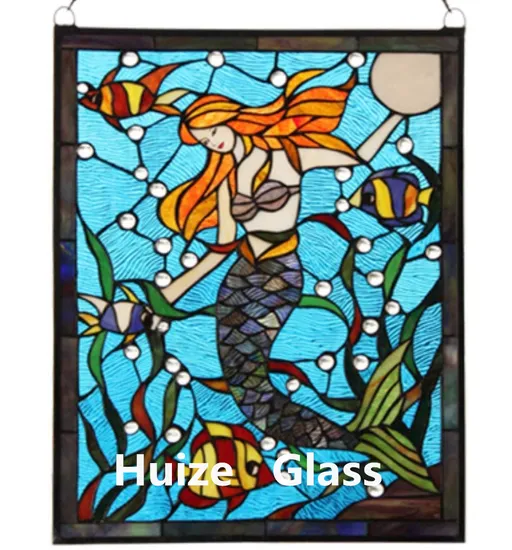 Hanging Stained Glass Tiffany Leadlight Window Church Glass Panel