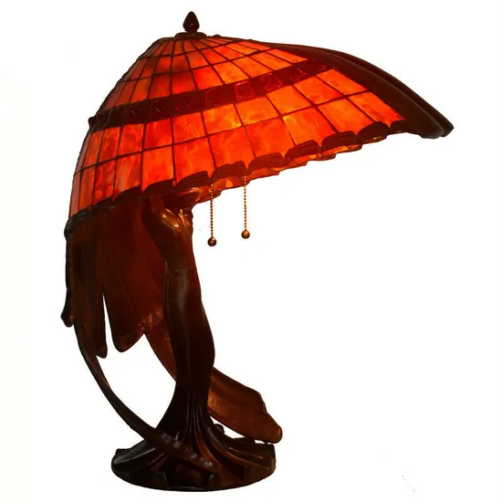 Restaurant Cafe Coffee Shop Decor Tiffany Stained Glass Table Lamp