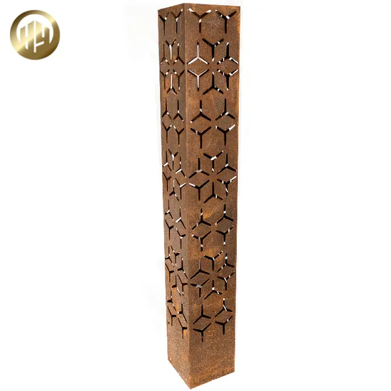 Stand High Steel Rusty Treatment Garden Outdoor Metal Decoration Light Cover