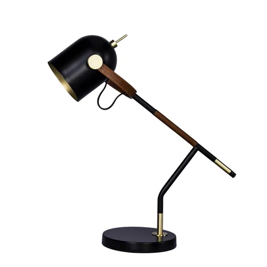 Minimalist Bedside LED Table Lamp Iron Leather Black Gold Studying Reading Desk Lights Lamp