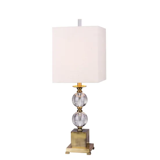 Touch Control Cute Crystal Table Lamp with 2 USB Charging Ports Bedside Light