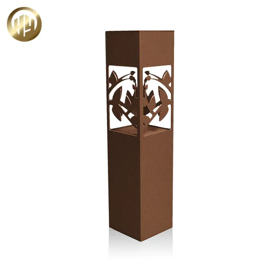 Custom Pattern Corten Steel Durable Practical Metal Rusty Garden Decoration Light