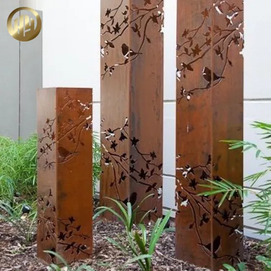 Medium Steel Art Decoration Ornaments Rusty Metal Steel Garden Light