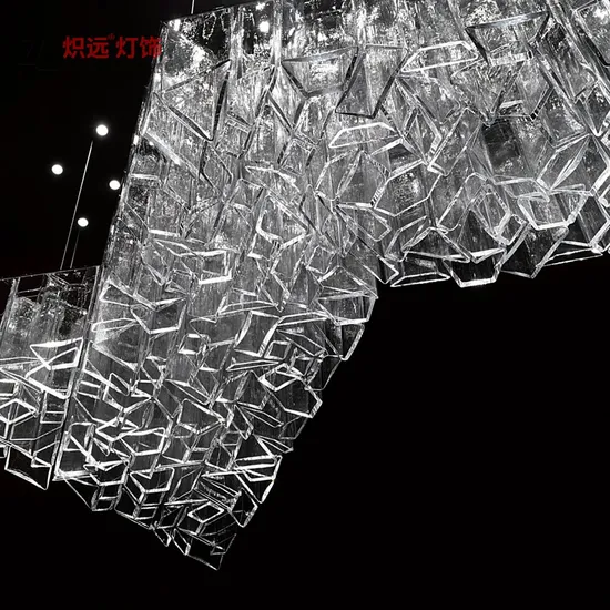 Modern Luxury Banquet Hall Ceiling Hanging Glass Chandelier Lighting