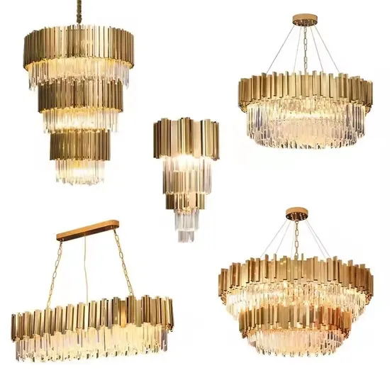 Nordic Designer Room Gold Luxury Crystal Chandelier Home Decor Lighting Pendant Light