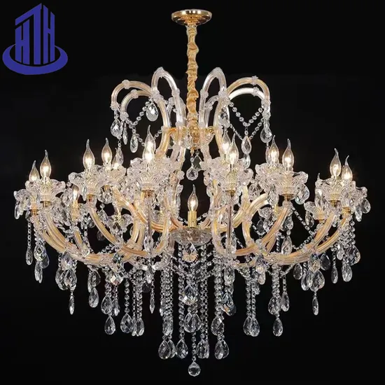 9K Blue/Clear Crystal Traditional Vintage Candle Pendant Light Chandelier (9901)