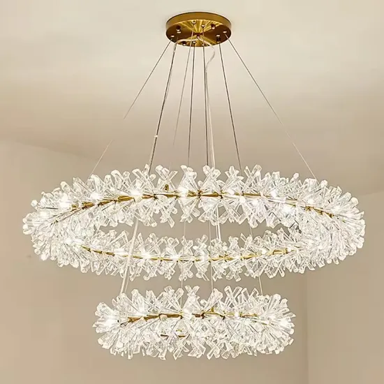Elegant Round Iron Crystal Chandelier for Home and Hotel D&eacute; Cor