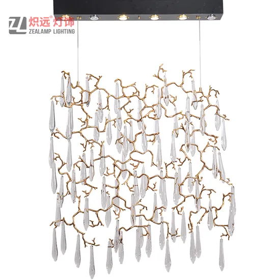 Copper Pendant Lamp Contemporary Design Drop LED Copper Glass Chandelier