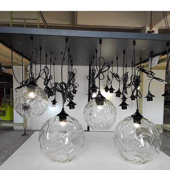 High Quality Chandeliers Nordic Style Woolen Metal Chandelier Blue Chandelie Lamp Lighting Decoration