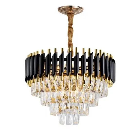 Black Oval Modern Crystal Chandelier Vintage Dining Room Kitchen Crystal Chandelier