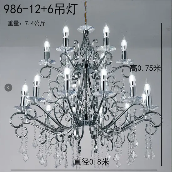 Source Factory Direct New Iron Crystal Chandelier Plating Iron Wedding Hall Layout Venue Decoration Props