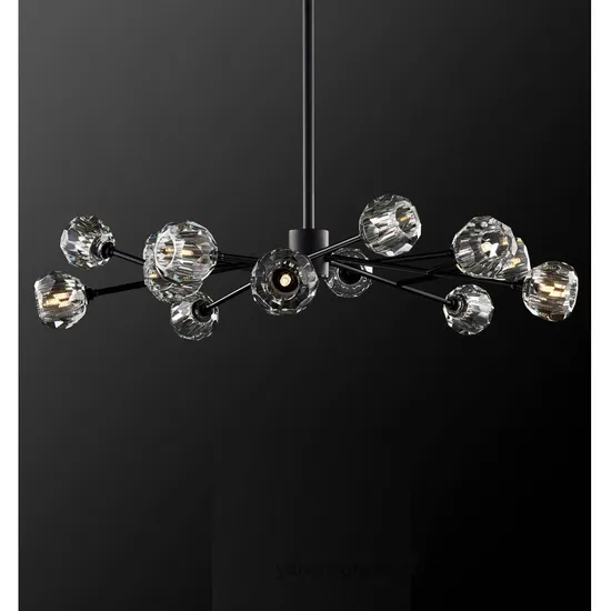 Nordic Design K9 Crystal Golden Brass Crystal Drop Pendant Chandelier