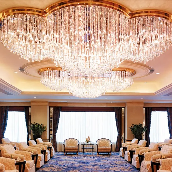 Project Lighting Engineering Lighting Big Hotel Crystal Chandelier Hotel Lobby Crystal Chandelier Lamp