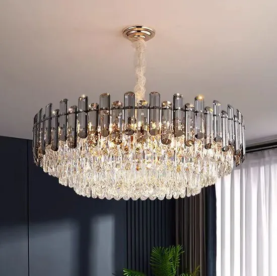 Modern Crystal Indoor Decoration Hotel Lobby Hall Staircase Ceiling Chandelier Pendant Light