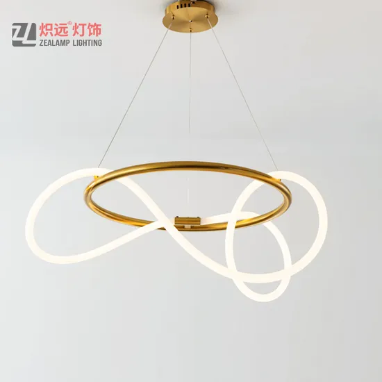 Modern Metal Lighting Round Silicone Pendant Lamp Residence Crystal Chandelier