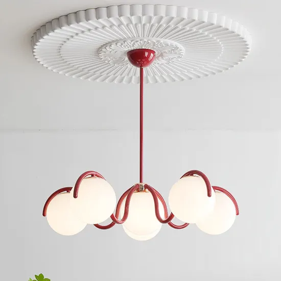 Minimalist Bedroom Study Dining Room Light Nordic Magic Bean Glass Pendant Light Reedway Curve Linear Chandelier (WH-MI-472)