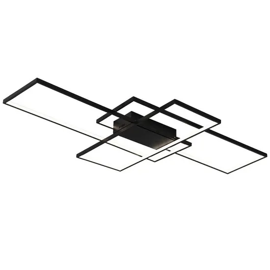 Smart Dimming LED Light European Ceiling Lamp Square Modern Black White Gold Chandelier