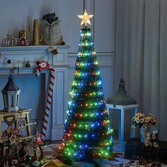 Yc 1.2m 1.5m 1.8m Intelligent Remote Control Christmas Tree with LED Color Changing Lights for Christmas Decorations String Lights