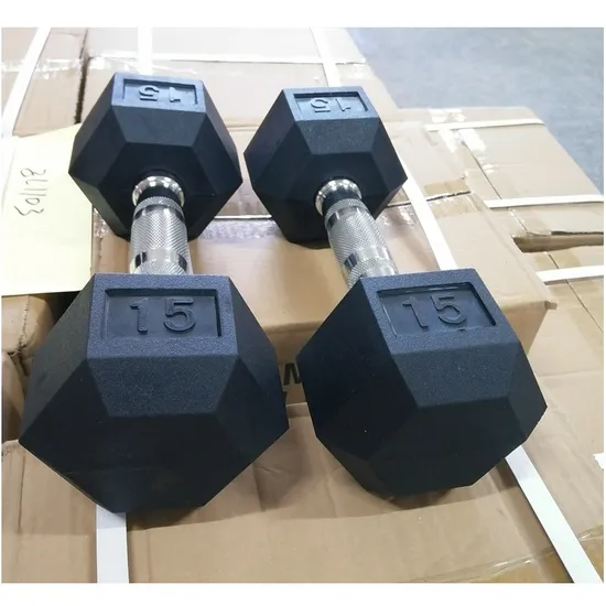Factory Wholesales Cheap Rubber Coating Gym Free Weights Rubber Dumbbell