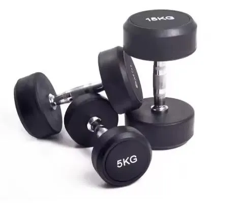 Manufacturer Custom Gym Fitness Equipment Rubber Round Dumbbell