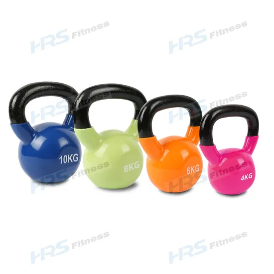 Color-Coated Vinyl Kettlebell for Women, Available in 4kg, 6kg, 8kg, 10kg, and 12kg Options
