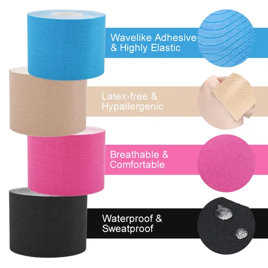 CE ISO Waterproof Printed Muscle Rigid Therapy Strong Sticky Sports Elastic Kinesiology Tape
