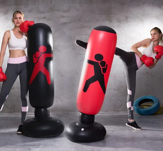 Custom Printing Inflatable PVC Man Punching Bags Heavy Durable Free Standing Boxing Bag