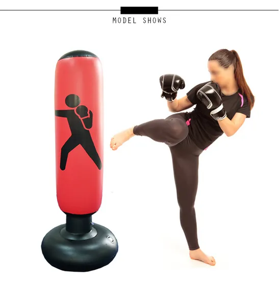 Inflatable Free Standing Punching Bag, Boxing Training Target, Adults Teenage Fitness Sport Stress Relief Wbb12945