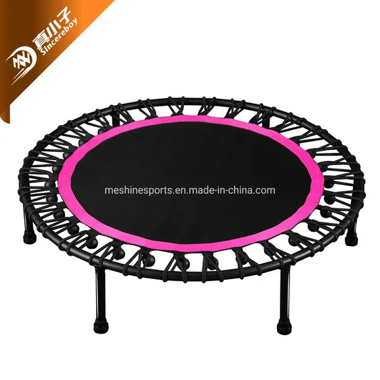 Fitness Trampoline Silent Mini with Adjustable Handle Length Adults Kids Indoor Gym Bungee Rebounder Jump Trainer Workout