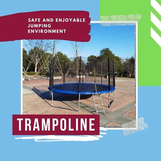 Safety Enclosure Net Trampoline with Ladder Pole Secure Include All Accessories, Great for Outdoor Activities Safety Jumping Mat Spring T-Hook Wyz14472