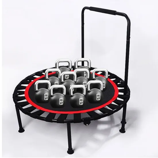 High Quality Gym Equipment Trampoline Indoor Outdoor Kids Adults Fitness Jumping Round Folding Trampoline with Armrest