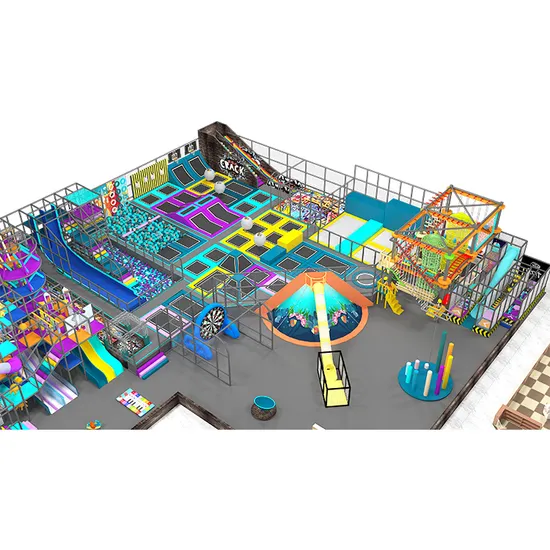 Big Trampoline Park for Kids and Adults with Dodgeball Game