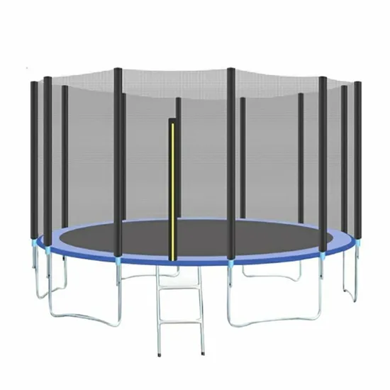 Recreational Trampoline for Kids and Adults with Basketball with Safety Enclosure Net Heavy Duty Stakes and Ladder Outdoor Trampoline