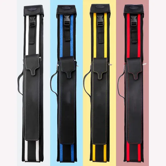 1/2-PC Maple Wood Pool Cue & 1PC 2b2s Black Leather Cue Case